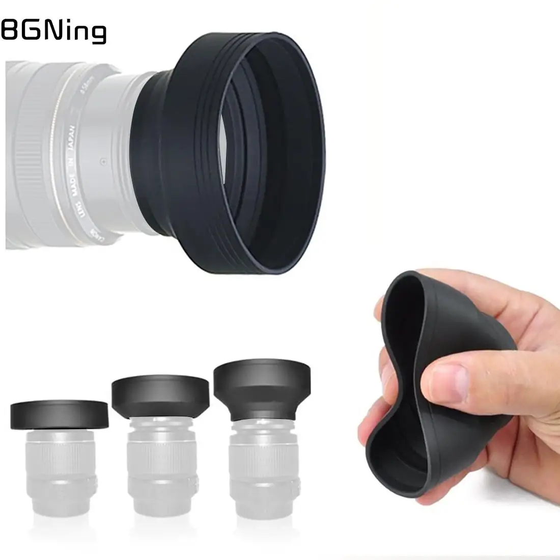 3 In1พับยาง49 52 55 58 62 67 72 77 82มม.3เลนส์พับได้สำหรับ Canon สำหรับ Nikon DSLR SLR กล้อง