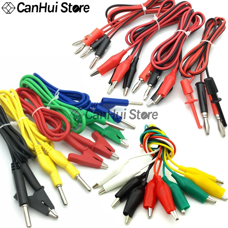 Alligator Clips Electrical DIY Test Lead Crocodile Clips 4MM Banana Plug Test hook Cable Connector Dual Tester Probe Multimeter