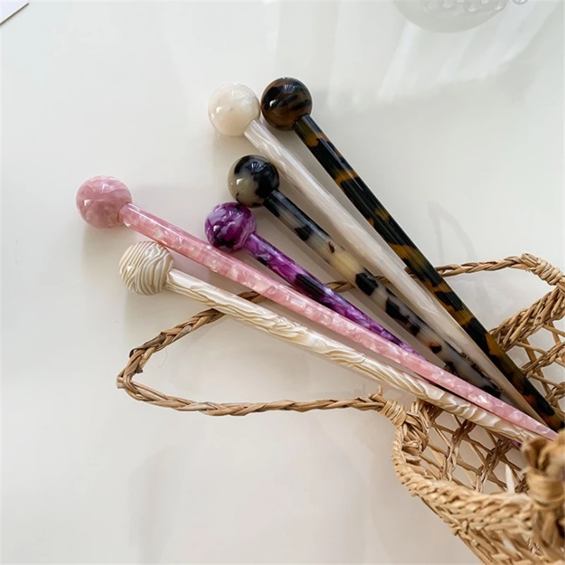 New Hair Sticks Acetate Ball Chopstick Women Hairpins Hair Clips Pins Wedding Hair Jewelry Accessories Hot Sale