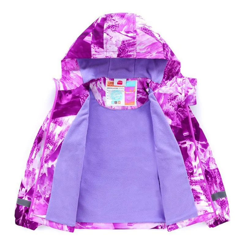 

New spring autumn child kid clothes baby girls windproof waterproof sporty jackets outwear inner polar fleece coats