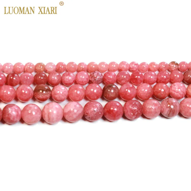 Fine Natural Argentina Rhodochrosite Red Round Stone Beads For Jewelry Making DIY Bracelet 4/6/8/10/12 mm Strand 15\'\'