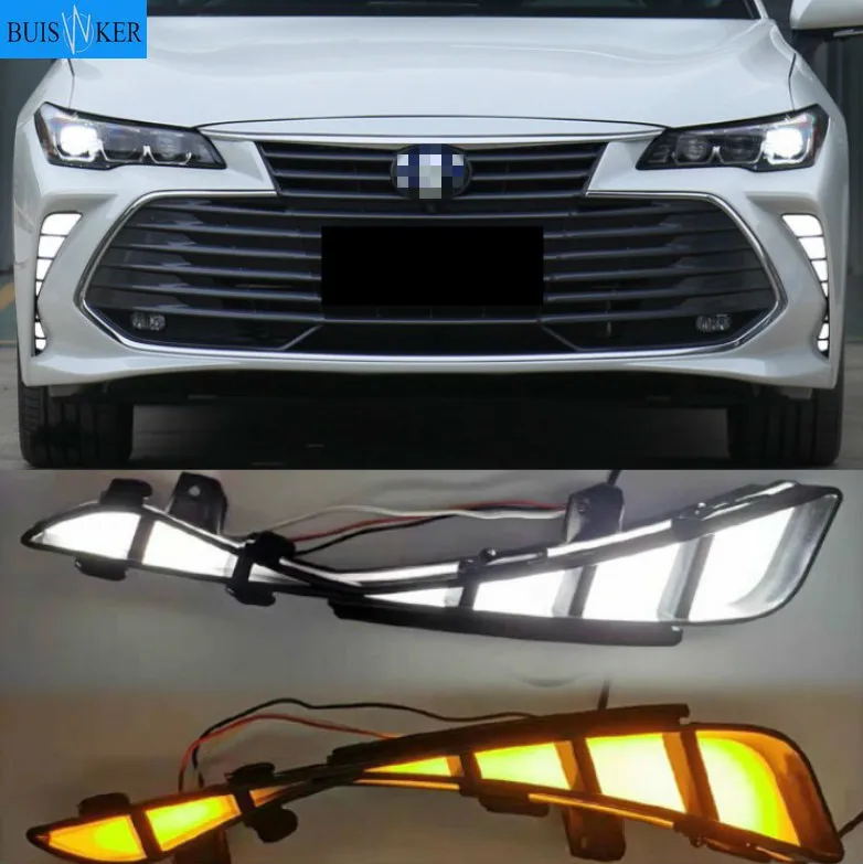 

1set LED DRL car accessories avalon day light fog lamp Car bumper headlamp for Toyota Avalon headlight 2018 2019 2020y