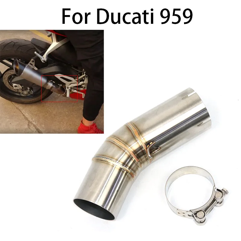 

For Ducati 959 Panigale 60.5mm Modified Motorcycle Exhaust Middle Mid Link Pipe Muffler Tube Connect Section Pit Bike Slip On