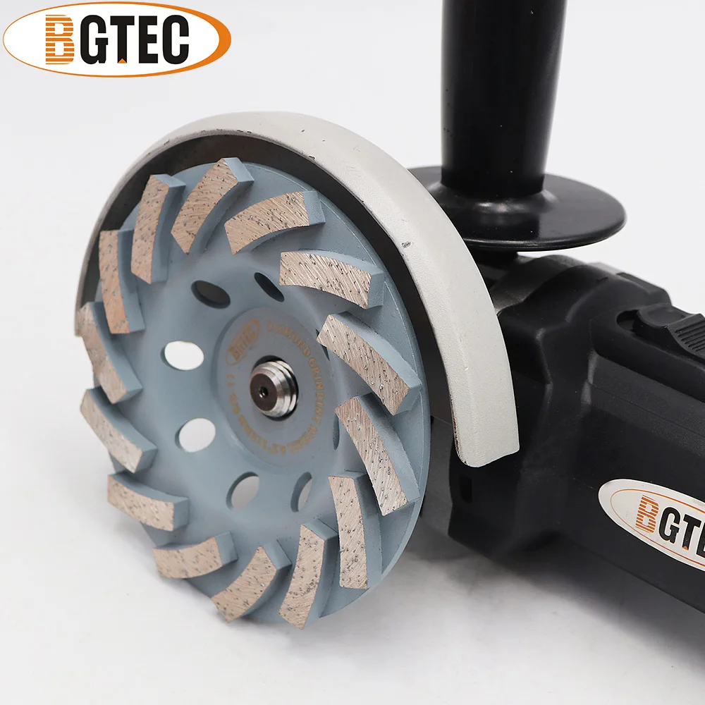 BGTEC 2pcs 4.5inch Diamond Turbo Row Grinding Cup Wheel 115mm Grinding discs for concrete, Masonry, construction material