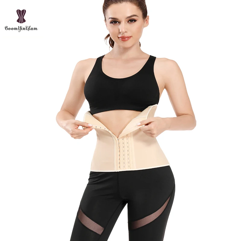 100% Latex 96% Cotton Material Women Fitness Outfit Waist Trainer Corset Workout Sport Girdle 9 Steel Bones Colombians Shaper