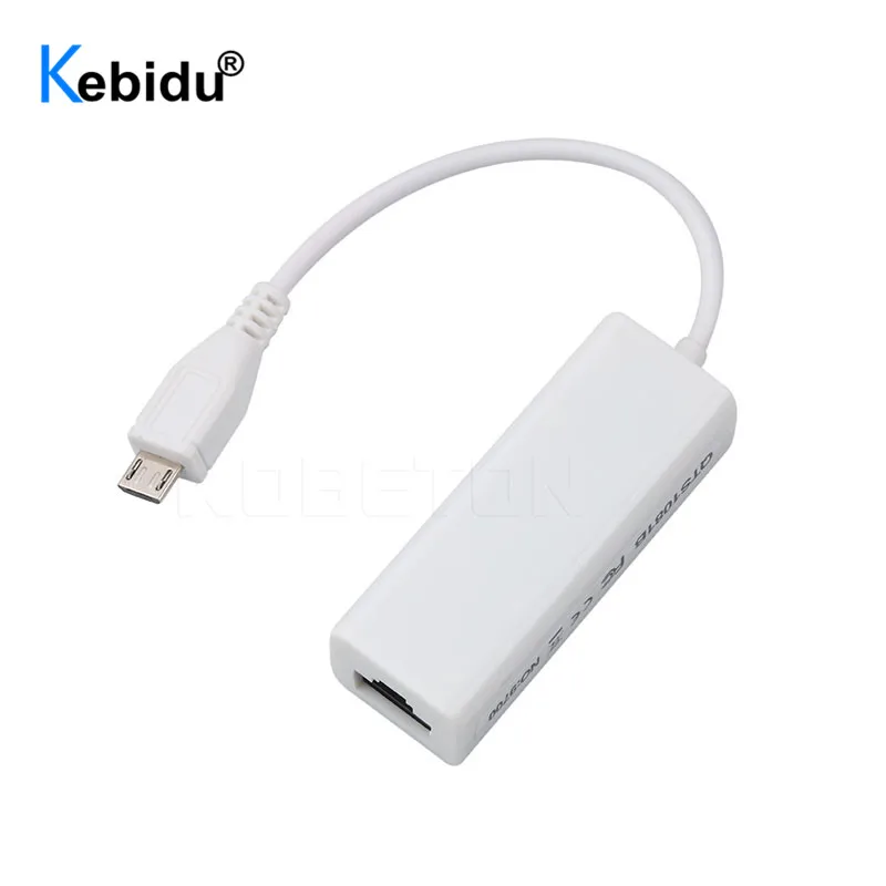 Kebidu Micro USB To RJ45 Network Card 10/100Mbps RJ45 Ethernet Micro USB 2.0 Lan Cable Adapter For Android PC Laptop Tablets