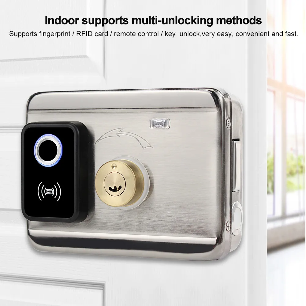 YiToo Waterproof Fingerprint Door Lock WiFi Smart Electric Lock Tuya App Remotely RFID Card Suitable For Wooden Door Metal Door