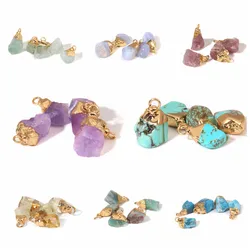 Irregular Stone Pendants Natural Pink Crystal Amethysts Gem Pendant Healing Reiki Jewelry Pendants For Jewelry Making Handmade