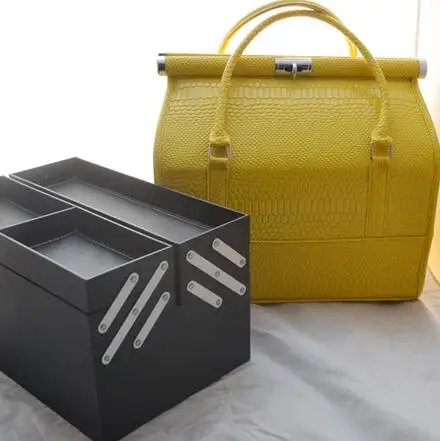 Women Makeup Bag PU Organizer Box Toiletry Cosmetic Bag Cosmetic Suitcase Makeup case Beauty Bag Storage Suitcase Makeup Box