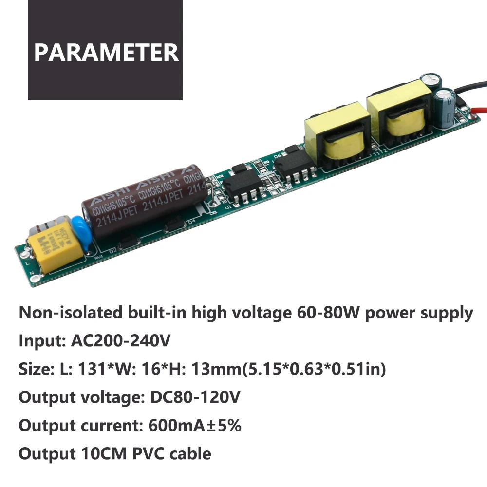 Imagem -04 - Led Tube Driver Strip Power Supply Adapter Transformadores de Iluminação para Led Tube Lights 200240v 6080w 600ma