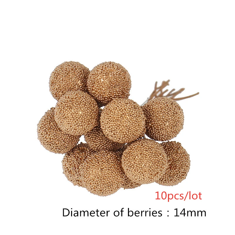 5/10/12Pcs Mini Künstliche Blume Obst Staubblätter Kirsche Weihnachten Kunststoff Perle Beeren für Hochzeit DIY Geschenk box Dekoriert Kranz – Detail 5