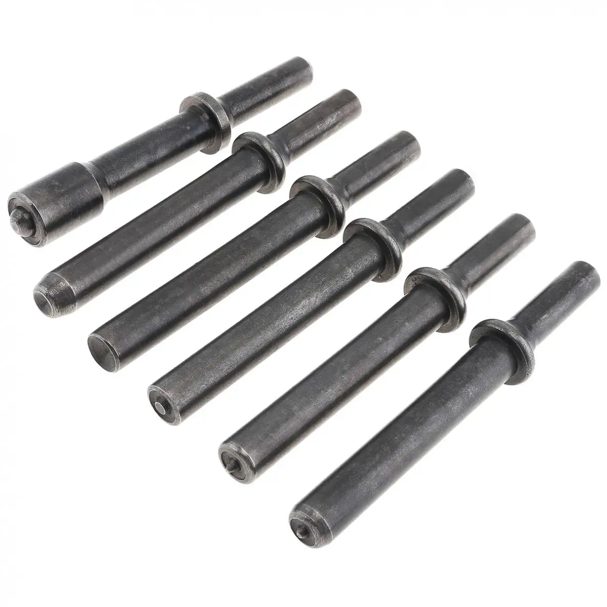 6pcs/set Air Rivet Head Hard 45# Steel Solid Air Rivet Impact Head Support Pneumatic Tool for Drilling / Rusting Removal