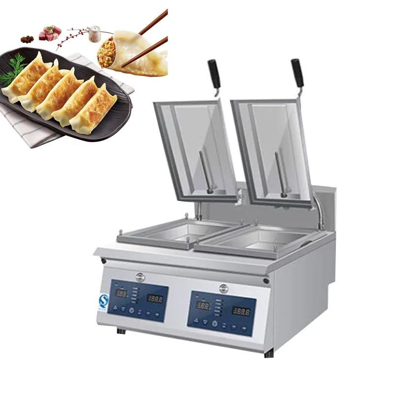 6000W Commercial Electric Baking Pan Pot Sticker Machine Fried Dumplings Pancake Machine