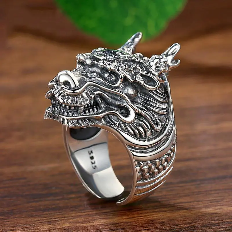 New design simple retro trendy male personality zodiac faucet opening adjustable ring domineering exquisite jewelry