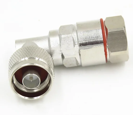 N male Clamp Plug  Right angle RF Coaxial Connector for Corrugated Copper 1/2"50-12 Cable adapter