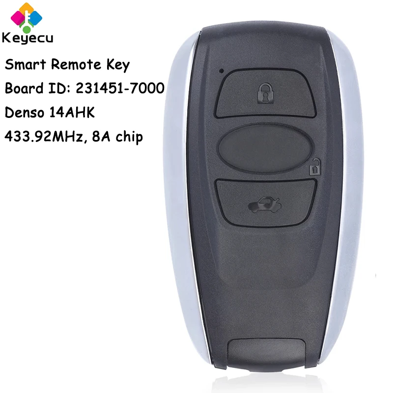 

KEYECU Smart Remote Control Key With 3 Buttons 433MHz 8A Chip for Subaru Forester Legacy Impreza XV BRZ Fob 14AHK 231451-7000