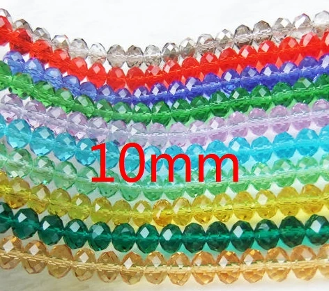 

10mm 100pcs/lot loose strand Mixed white black Faceted Rondelle Glass Crystal Beads curtains crafts jewelry DIY accessory get35