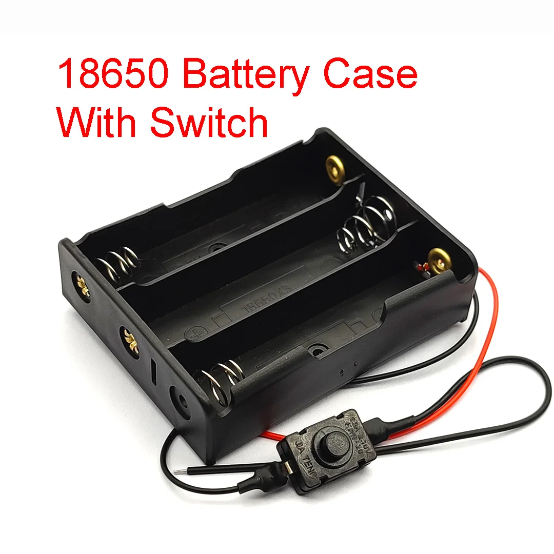 18650 Battery Case With Switch 3 x 3.7v Lithium 18650 Battery Holder Battery Storage Case Diy Kit 11.1V Series Connection