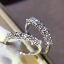 Eternity Lab Diamond Ring 925 sterling silver Jewelry Engagement Wedding band Rings for Women Bridal Statement Party accessory