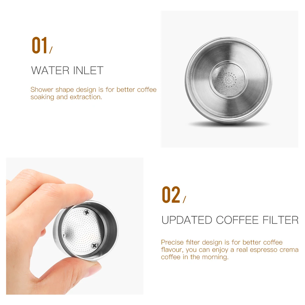 ICafilas  Refillable capsule pod resuable Filter cup fit for Illy X Y TYPE Coffee Machine Metal Stainless Steel Coffee capsule