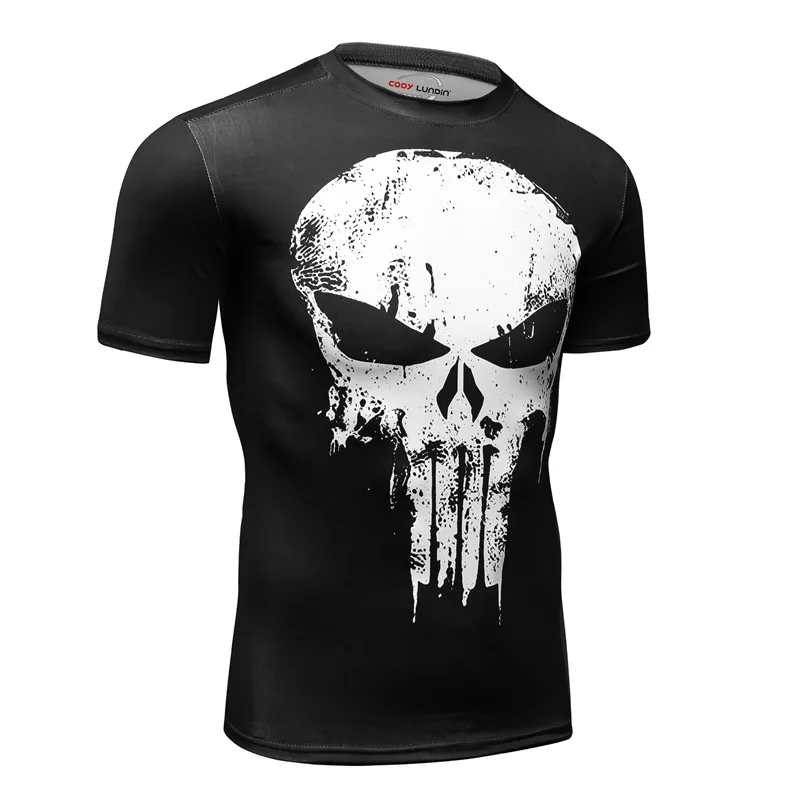 2022 Compression t shirt Men 3D Printed T-shirts Short Sleeve Cosplay Fitness Body Building Male Workout Tops