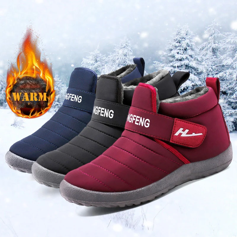 Moda uomo stivali pelliccia uomo stivali da neve coppia tenere al caldo scarpe invernali comode Botas Hombre Outdoor uomo Sneakers Outdoor walking