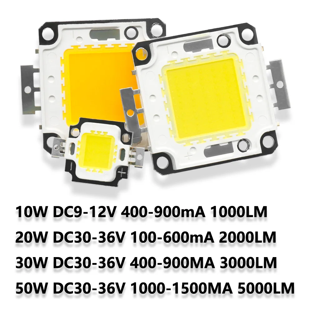 Imagem -04 - Módulo Cob Led Bead Chip Diodos Lâmpada para Foco ao ar Livre Spotlight Jardim Contas de Luz Integradas Faça Você Mesmo Dc30 36v 10w 20w 30w 50w