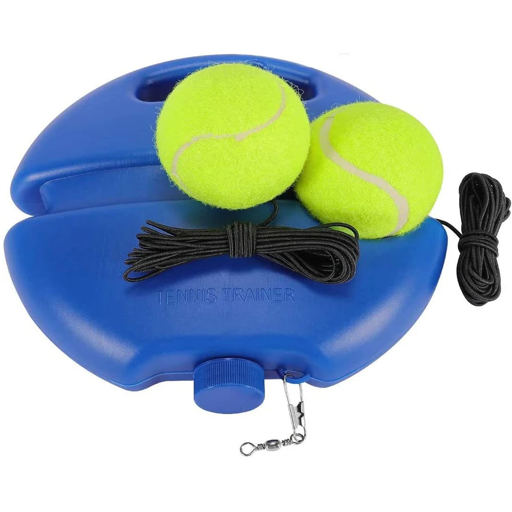 

Tennis Trainer Rebound Ball for Self Practice, Portable Solo Tennis Baseboard, 2 String Balls and Elastic Ropes for Beginners