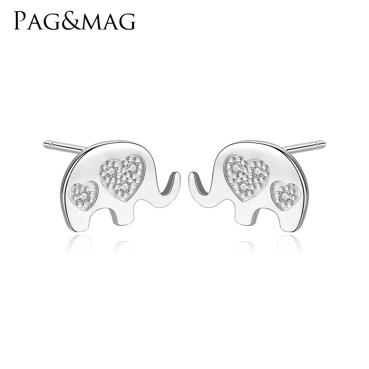 PAG & MAG S925 Sterling Silver AAA grade Zircon Earrings geometric Korean version women's Earrings