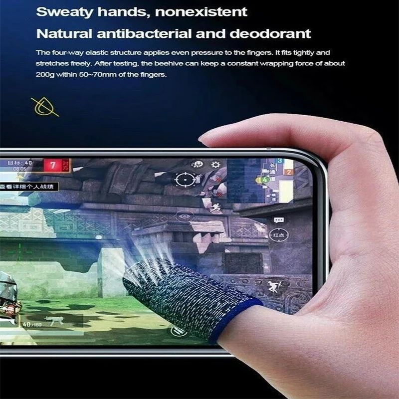 Gaming Finger Sleeve Game Controller For PUBG Mobile Games Touch Screen Finger Cots Cover Breathable Glove Sweatproof Fingertips