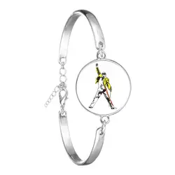 Freddie Mercury szklana bransoletka z kaboszonów biżuteria akcesoria dla mężczyzn damski łańcuszek bransoletka prezent