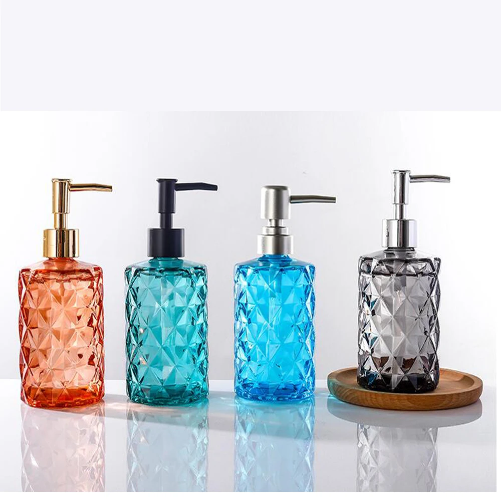 

Kitchen Creative Press Type Glass Hand Sanitizer Bottle Washing Dishes Washing Clothes Washing Cups Household Decoration Tools