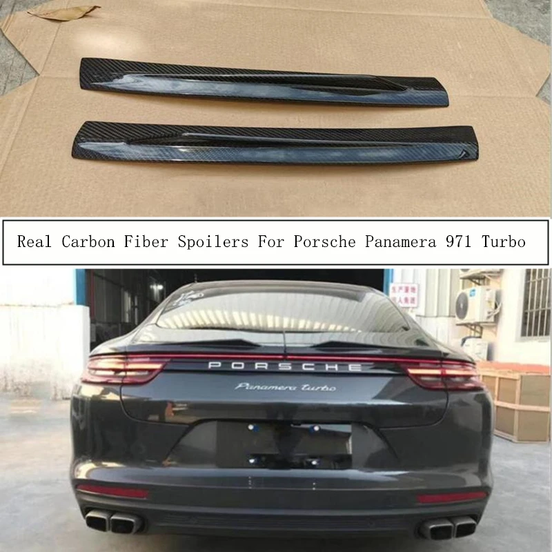 Real Carbon Fiber Spoiler For Porsche Panamera 971 Turbo 2017 2018 2019 2020 2021 High Quality Wing Lip Spoilers