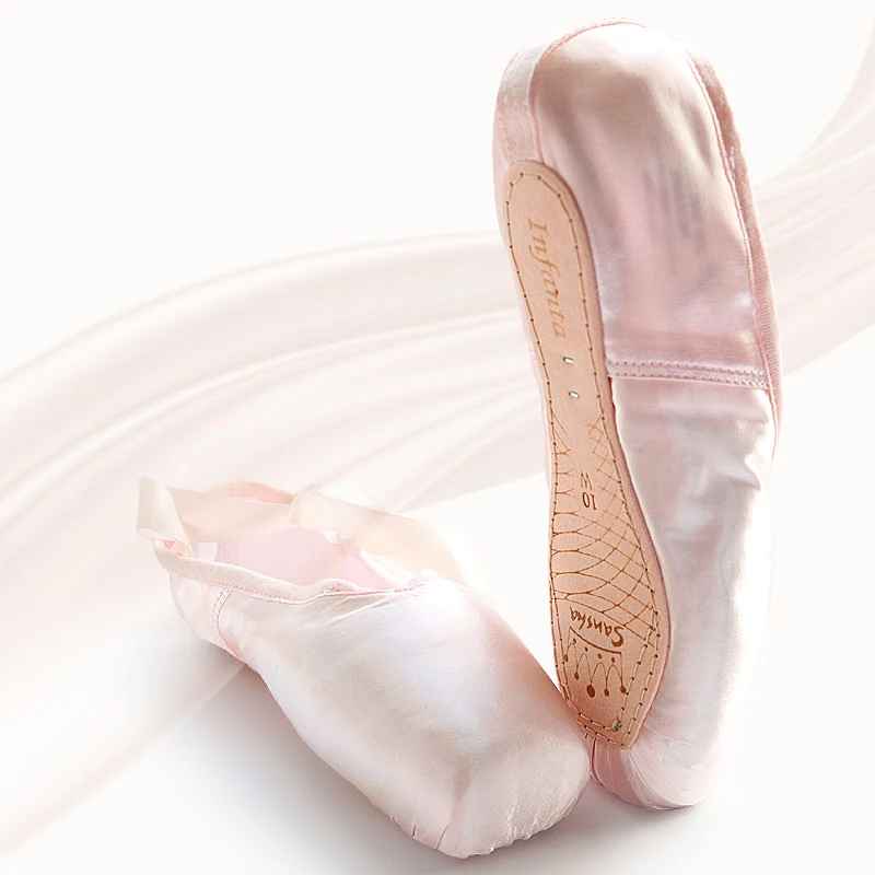 New Brand Hard Bottom Ballet Pointe Shoes Women Girls Professional Satin Ballet Dance Shoes with Ribbon All Size