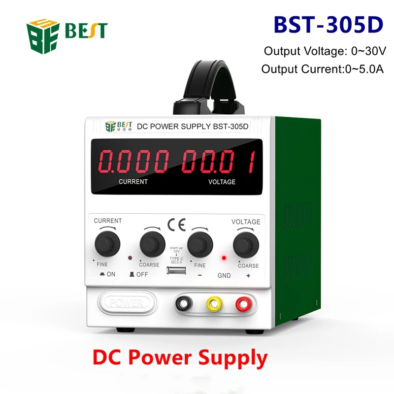 BST-305D 30V 5A DC Power Supply High Precision Voltage Regulator Adjustable Power Supply With USB Ports Mobile Phone Repair Tool