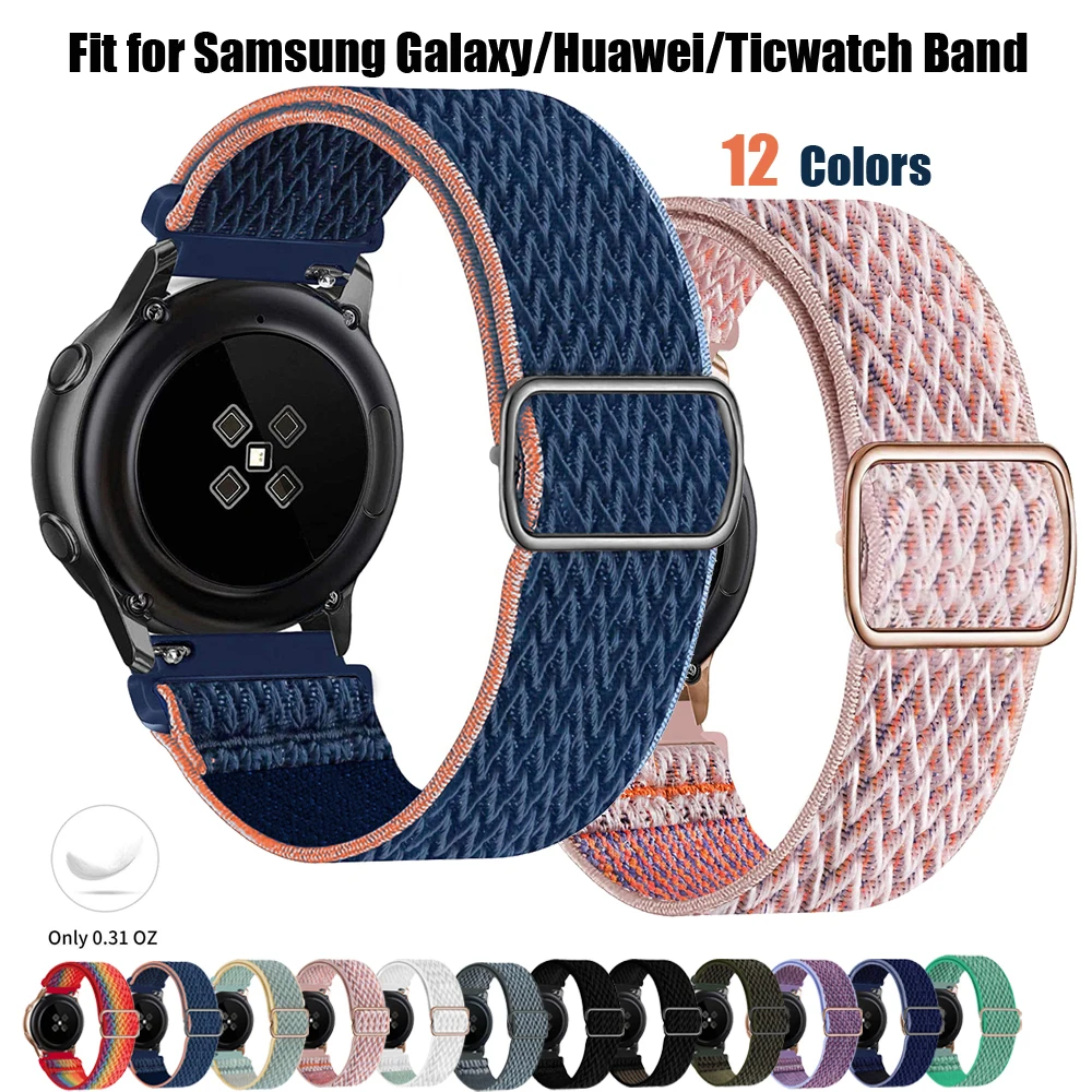 Ремешок для Samsung Galaxy Watch Active 2 46 мм 42 мм, эластичный браслет для Huawei watch GT 2 amazfit gts bip TicWatch, 20/22 мм