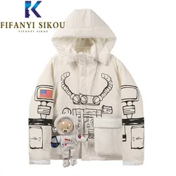 2021 Winter Jacket Women Thick Warm Parka High Quality Loose Hooded Down Jackets Cute Bear Decoration Fashion Cotton Coat Female