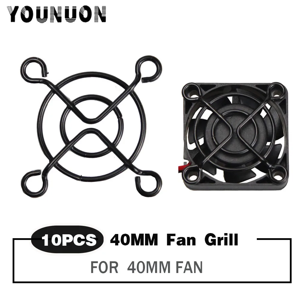 10Pcs YOUNUON 40MM Black Metal Steel Fan Protector Finger Guard Grill Net 40X40MM 4CM Fan Grills