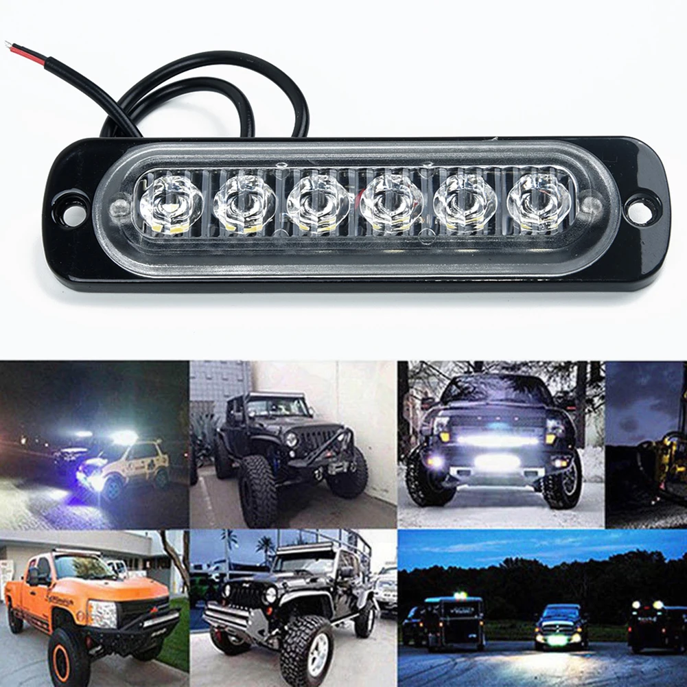 6 LED Car Work Light Bar Emergency Lights Driving Fog Lamp Worklight For Off Road SUV 4WD Auto Car Boat Truck Accessories