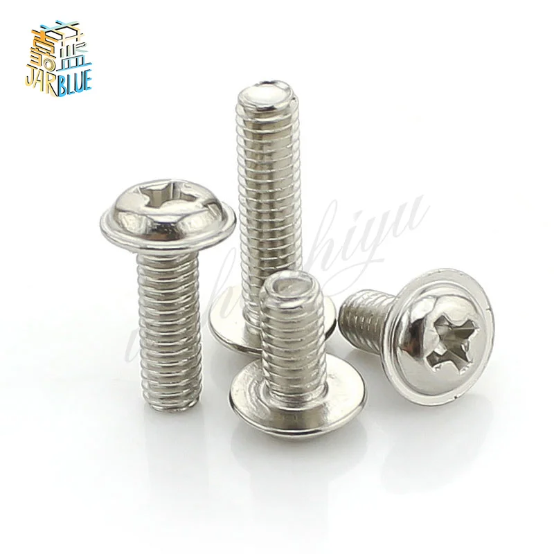 100PCS Round Head With Screws / With Screws / Computer Screws / Comes With A Pad   M3*4/5/6/8/10/12/16