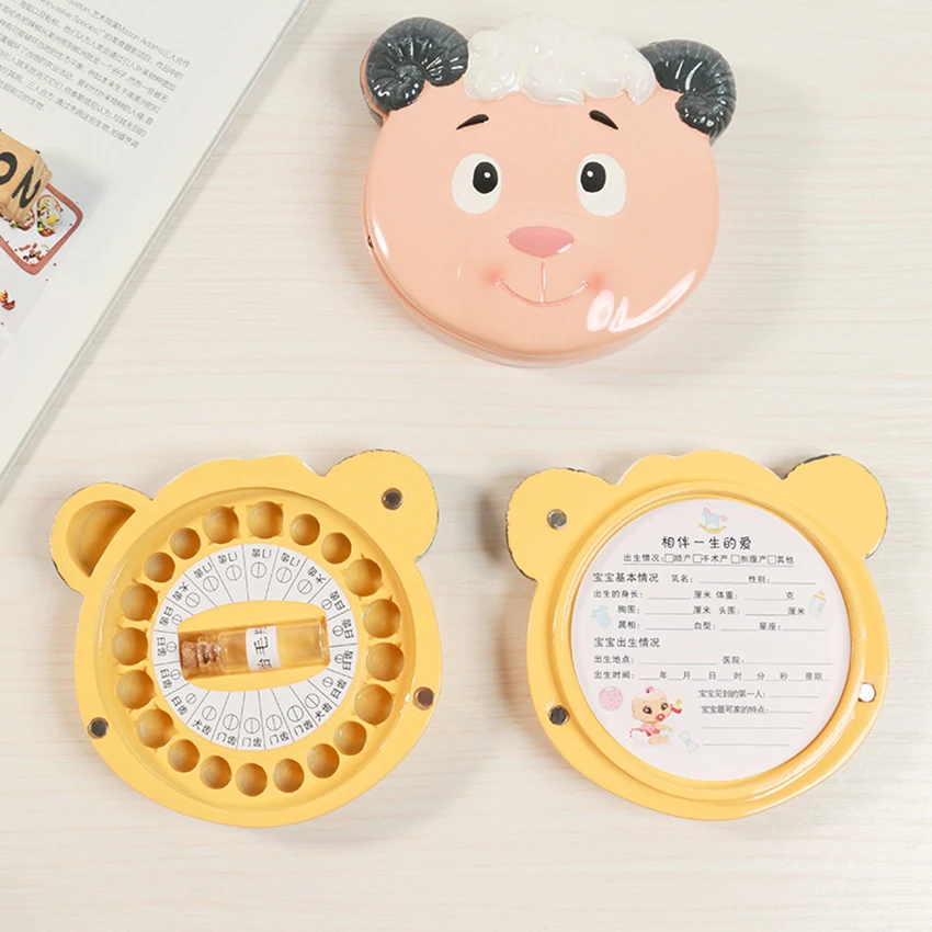 Caja de dientes de bebé con botella Lanugo, organizador de recuerdo de dientes de bebé de resina para niños, contenedor de dientes para niños, caja de memoria