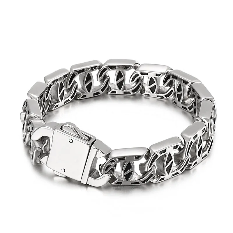 

Trendy retro totem 316L stainless steel bracelet, creative personality punk style men's casting charm bracelet