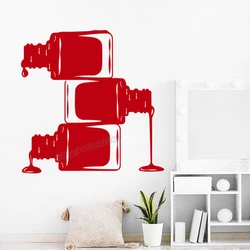 Manicure Wall Decal Nail Polish Fashion Cosmetic Vinyl Wall Sticker Beauty Salon Wall Art Nail Salon Decoration Wallpaper B451