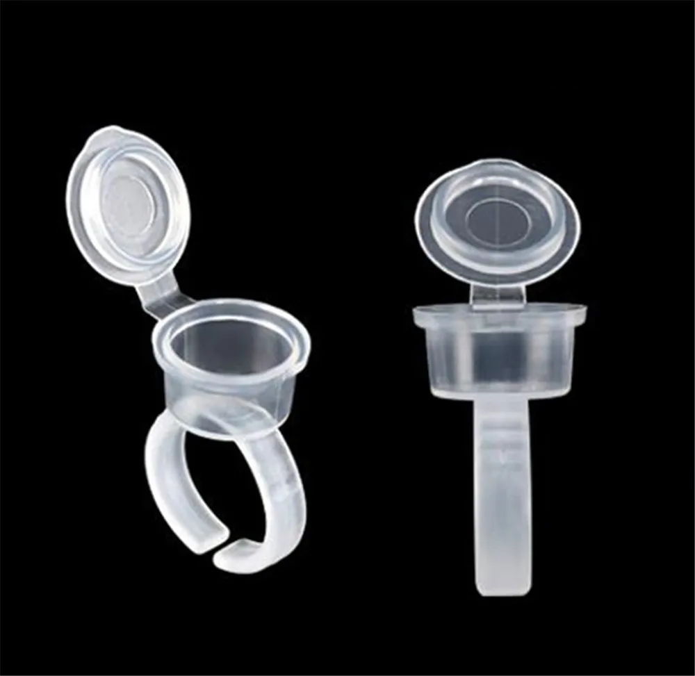 Transparent Tattoo Ink Cup with Lid Disposable Tattoo Makeup Pigment Holder Container Base Tattoo Caps