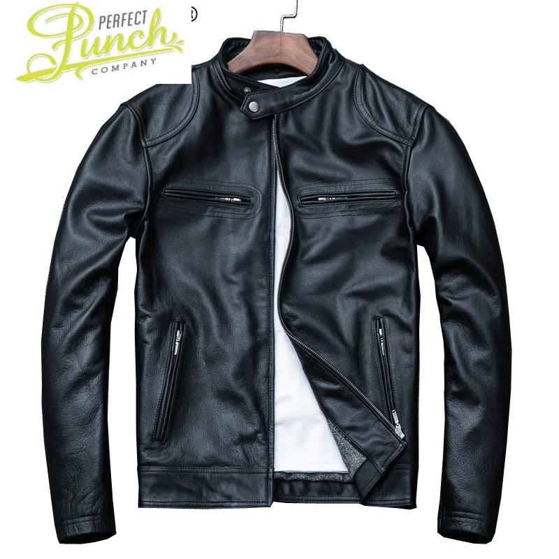 

Autumn Spring Genuine Leather Jacket Men Sheepskin Coat Real Cow Leather Coat Short Motorcycle Jacket Men Clothes