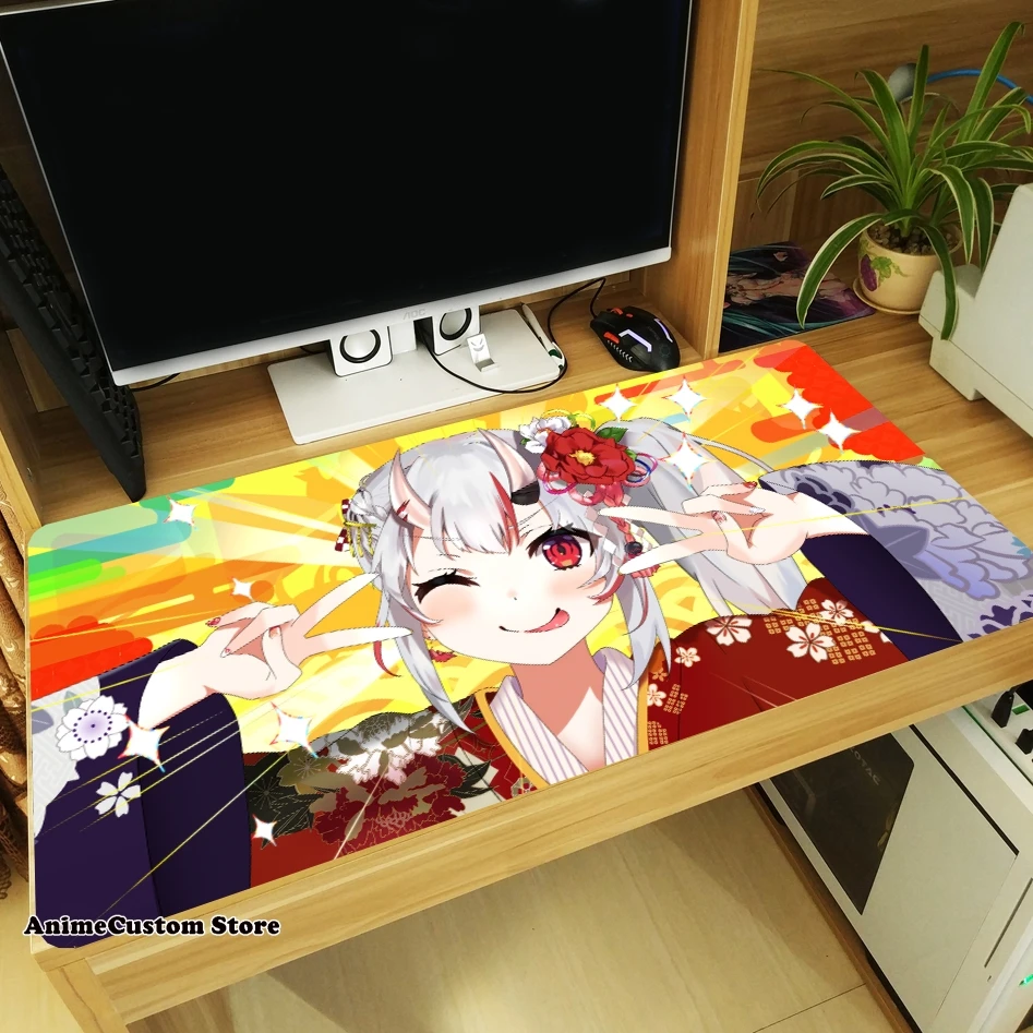 Anime Hololive VTuber Nakiri Ayame Cosplay Large Thicken Mouse Pad Laptop Mice Mat Tabletop Keyboard Mat Anti-Slip Playmat Gift