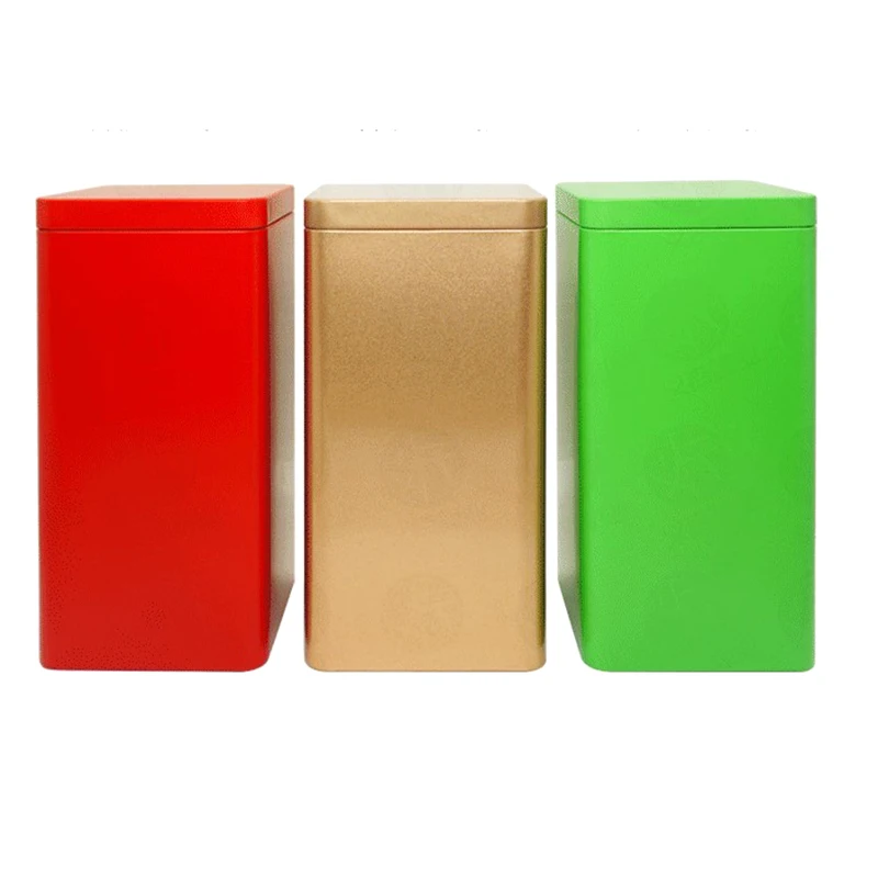 1pcs 8*8*11cm Tea Cans Square Metal Packaging Storage Box Case Small Tin Jars Food Chocolate Candy Sealed Boxes Party Gift Box