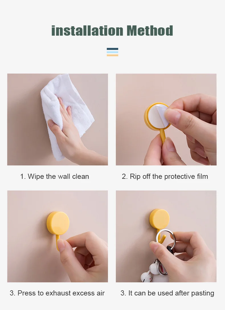 10Pcs Self Adhesive Wall Hook Strong Without Drilling Coat Bag Bathroom Door Kitchen Towel Hanger Hooks Home Storage Accessories