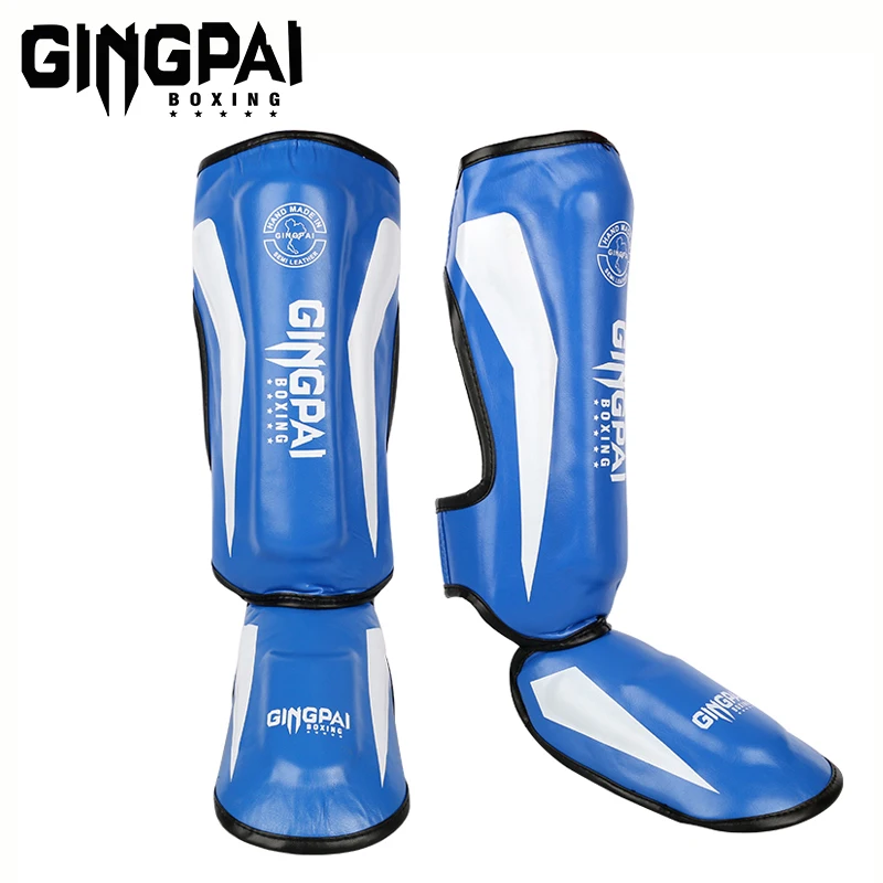 Thicker Boxing Shin Guards PU Leather Protection Leggings Equipment Martial Arts Muay Thai Leg Taekwondo Ankle Protectors