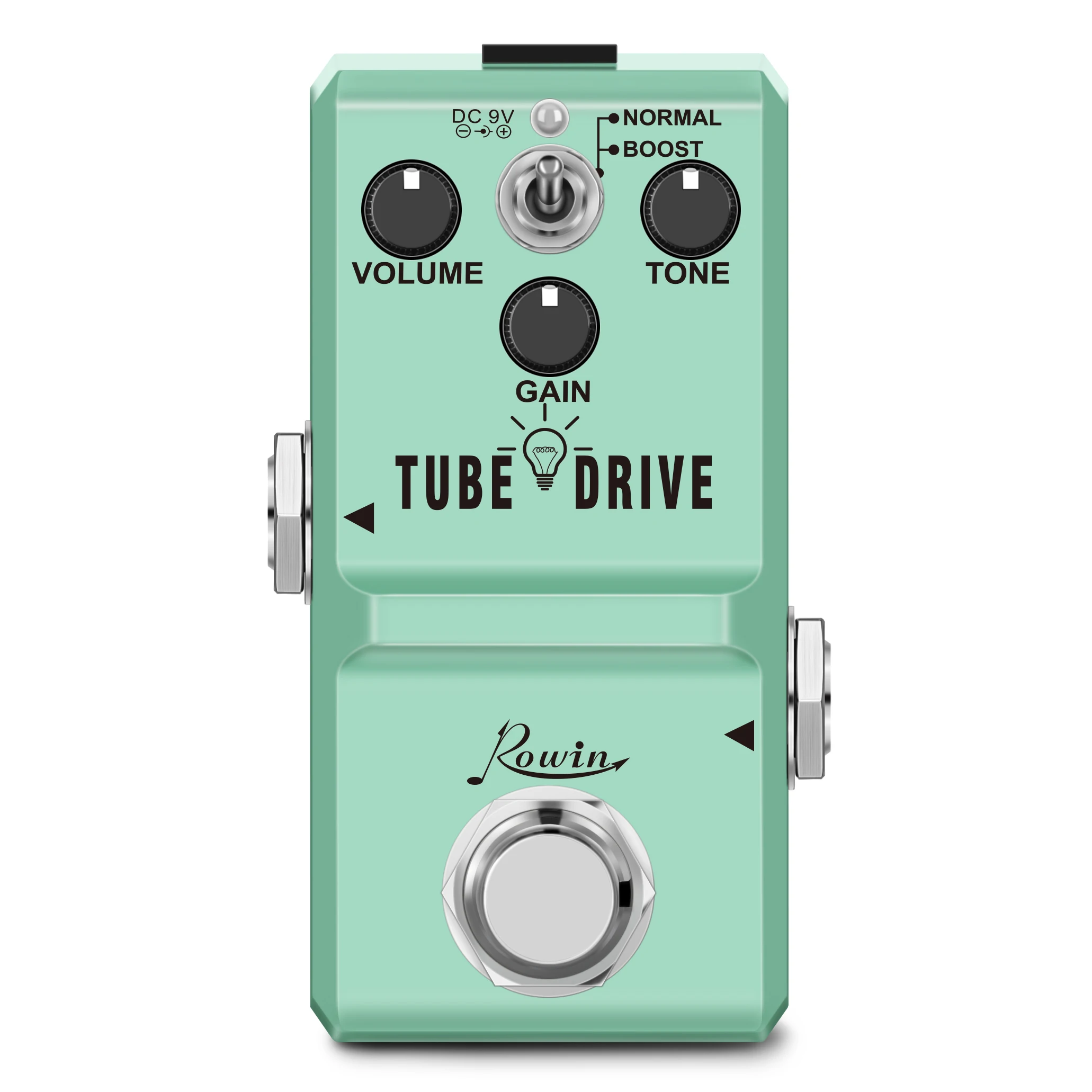 Rowin Tube Drive Guitar Analog Overdrive Pedal Tiny NANO Classic Blues Drive Pedals Green-Overdrive Box Normal & Boost Modes